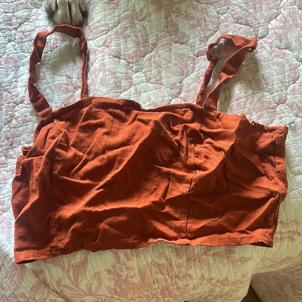 Rust Orange Cropped Tank Top